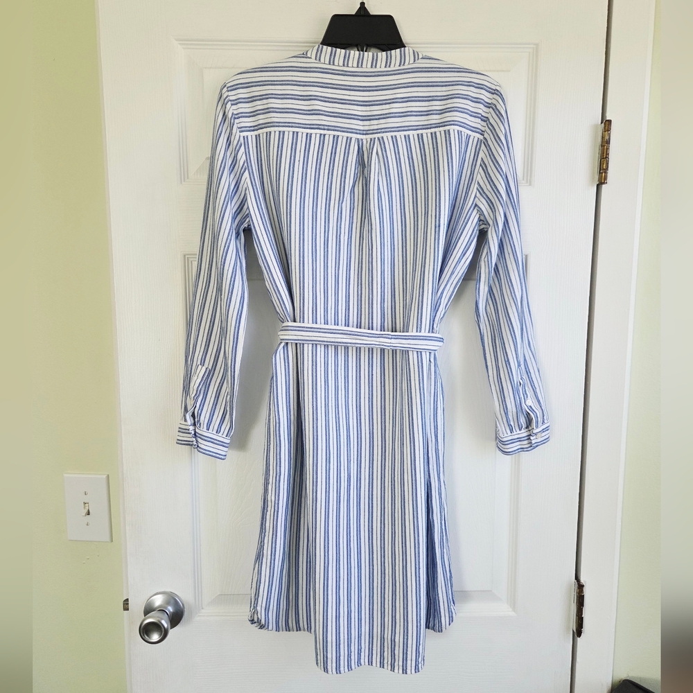 J.Crew Mercantile ✨️ Blue and White Striped Women's Dress with Belt Size M - Picture 5 of 10